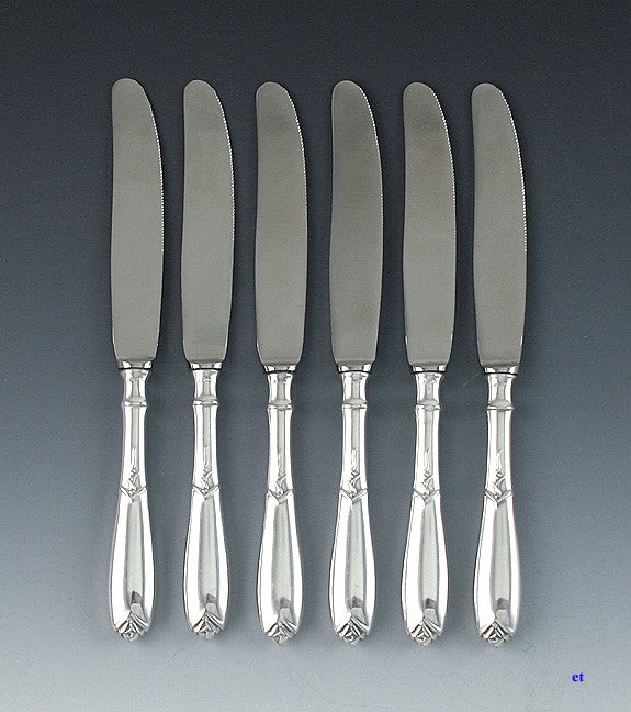 6 Lovely 1930s German Silver Butter Knives