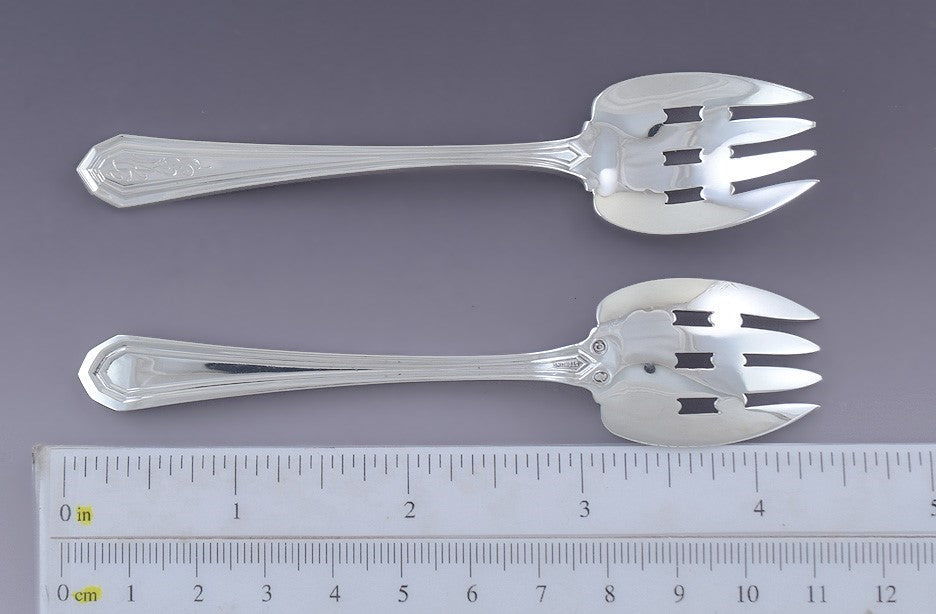 Rare set 5 Mount Vernon Sterling Silver Sulgrave Pastry Dessert Forks