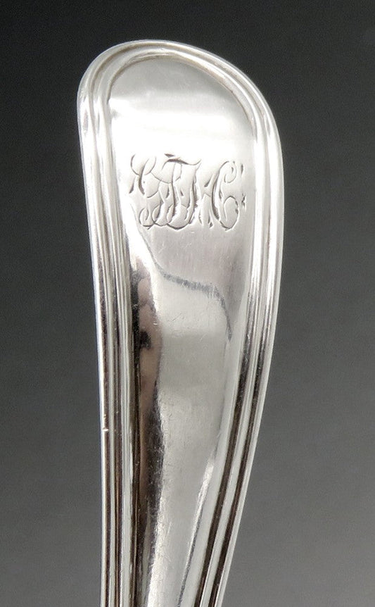 Antique 1793 English Georgian Sterling Silver Threaded Edge Gravy/Sauce Ladle