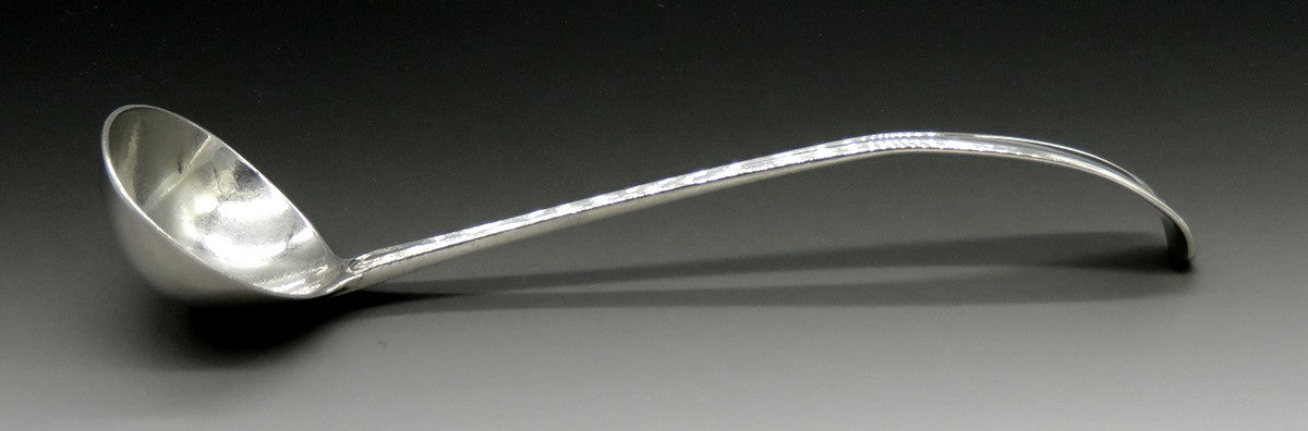 Antique 1793 English Georgian Sterling Silver Threaded Edge Gravy/Sauce Ladle