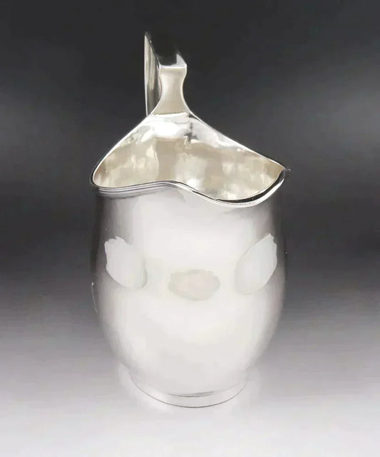 Antique American Colonial Coin Silver Pitman Providence RI Milk Pitcher Creamer