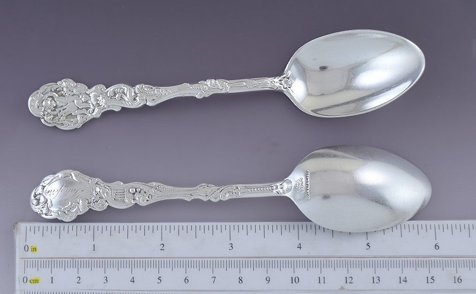 12 Antique Art Nouveau Gorham Sterling Silver Versailles Teaspoons