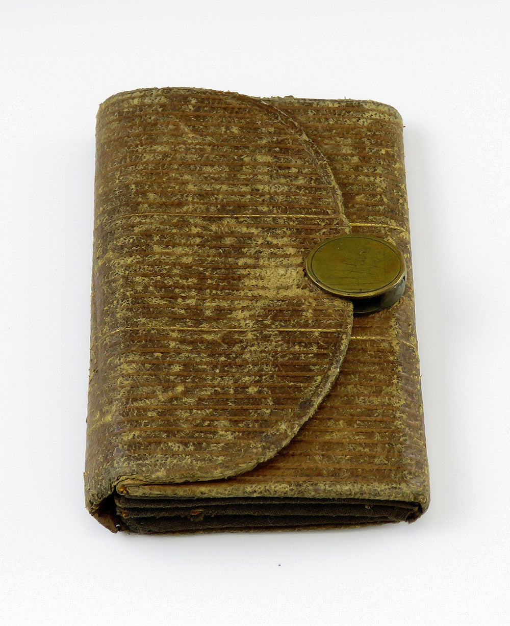 Leather Wallet w 3 Canada Coins Penny Bank Token 1837 One Cent 1876 5 Cent 1872