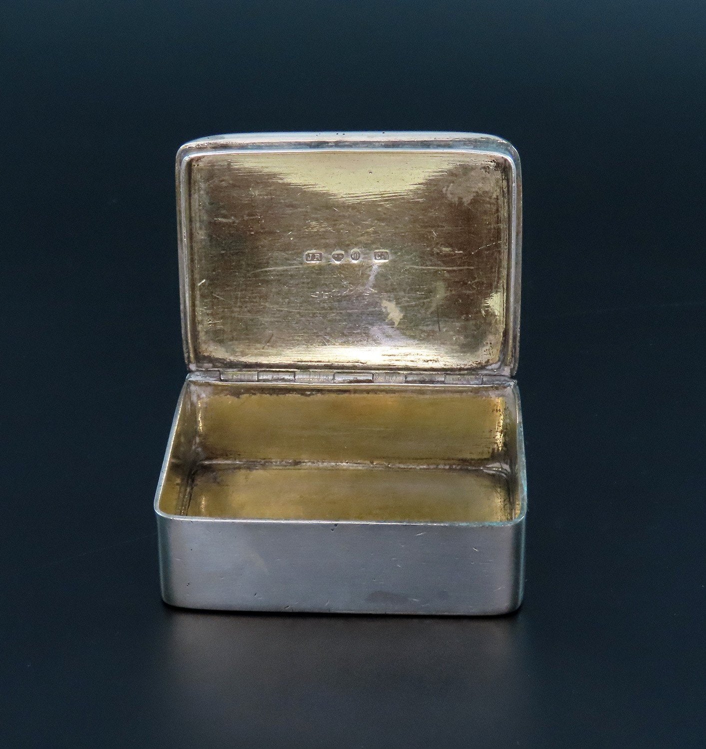Neat Antique 1905 Swedish 830 Silver Snuffbox Trinket Box