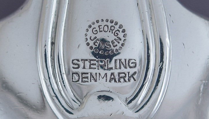 12 Georg Jensen Sterling Silver Old Danish Teaspoons Coffee Spoons 5 3/4"