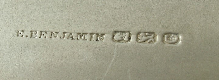 6 American Coin Silver Fiddle Serving Spoons Benjamin1840s