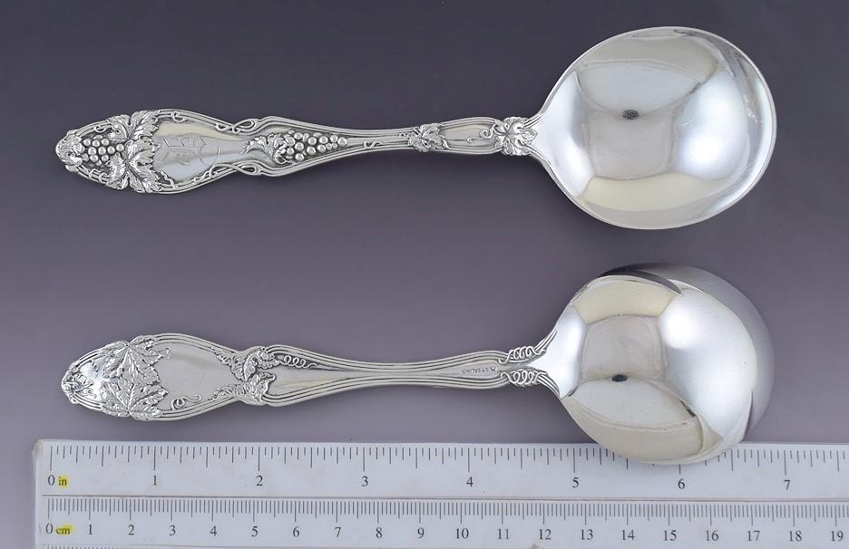 Nice Set 5 International Sterling Silver Cloeta Round Bowl Gumbo Soup Spoons