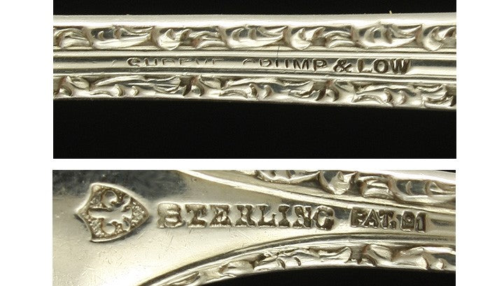 Antique 1891 American Victorian Sterling Silver Lettuce Serving Fork 8 3/8"