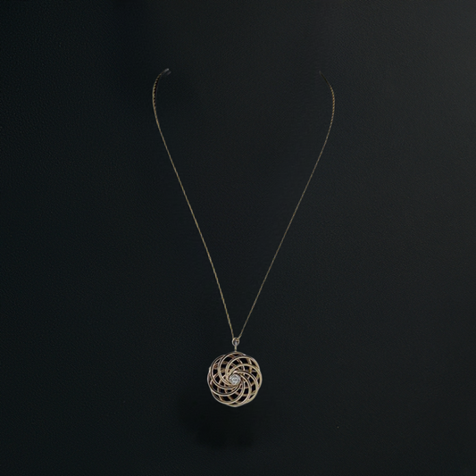 Felger 14K Gold Diamond Pin/Pendant Necklace c1940s