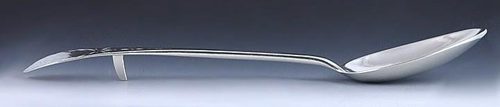 Antique 1790 American Coin Silver Platter Serving Stuffing Spoon 9 1/4"