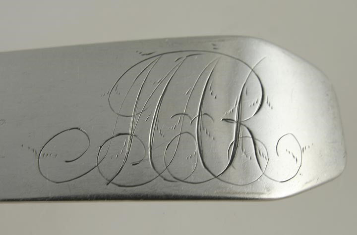 Early 19th Century Coin Silver Coffin End Tablespoon Whitney
