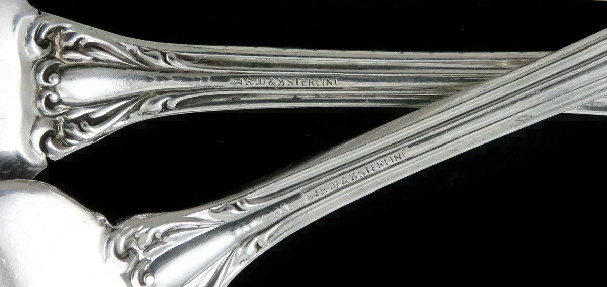 Antique c1900 Sterling Silver Wallace Lucerene Salad Serving Fork Spoon NO MONO