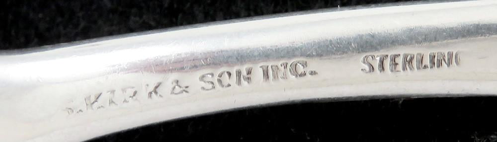 Kirk Repousse Chased Sterling Silver Flower Fruit Berry Serving Spoon 7 1/2"