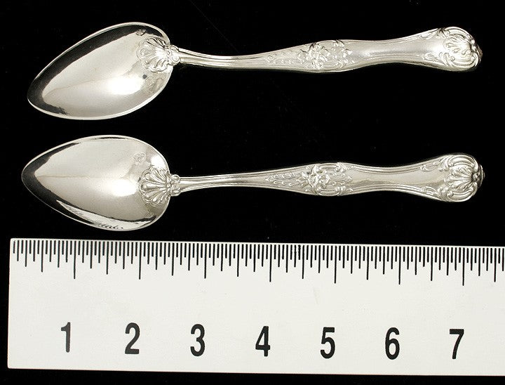 Austro Hungarian Antique 1846 Silver King Place Dessert Spoons 7 1/4"