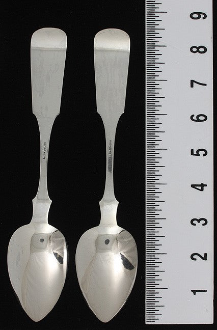 6 American Coin Silver Fiddle Tablespoons Ladomus