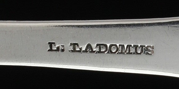 6 American Coin Silver Fiddle Tablespoons Ladomus