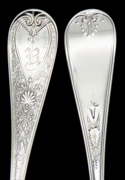 Rare Set 10 c1880 American Sterling Silver Aesthetic Movement Teaspoons