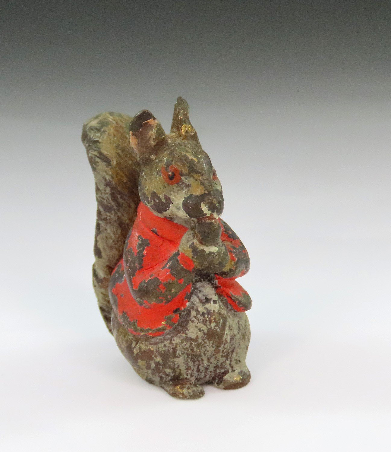 c1890 Squirrel Nutkin Austrian Bronze Miniature Beatrix Potter 1 1/4" Tall
