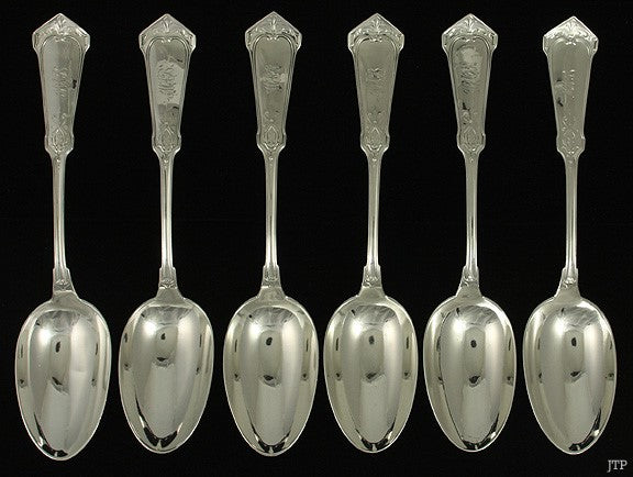 6 Wood & Hughs Humbolt Sterling Silver Place Spoons