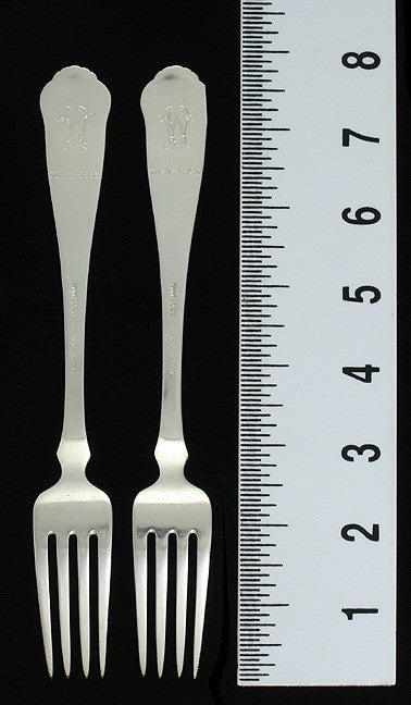 6 Antique 1928 Norwegian 830 Silver Hand Hammered Floral Dinner Forks 7 3/4"