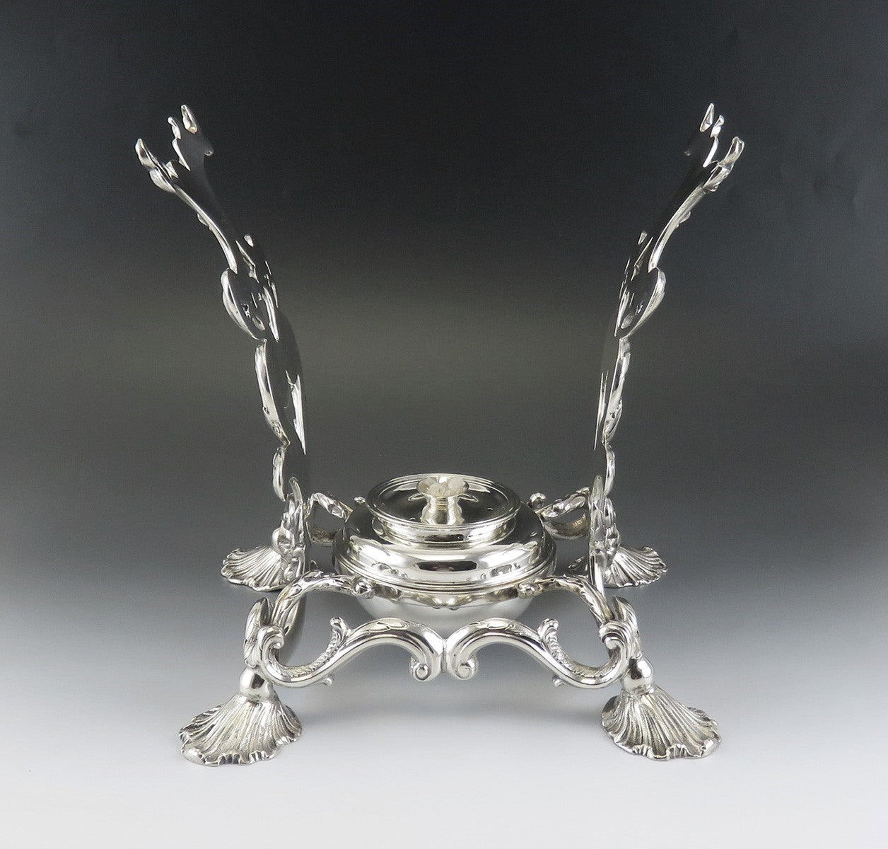 1836 Ornate Fine Quality Antique English Sterling Silver Kettle Stand London
