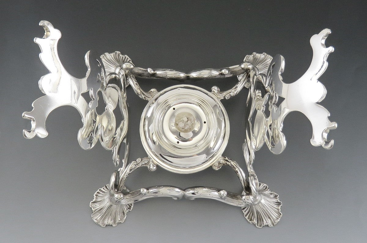 1836 Ornate Fine Quality Antique English Sterling Silver Kettle Stand London