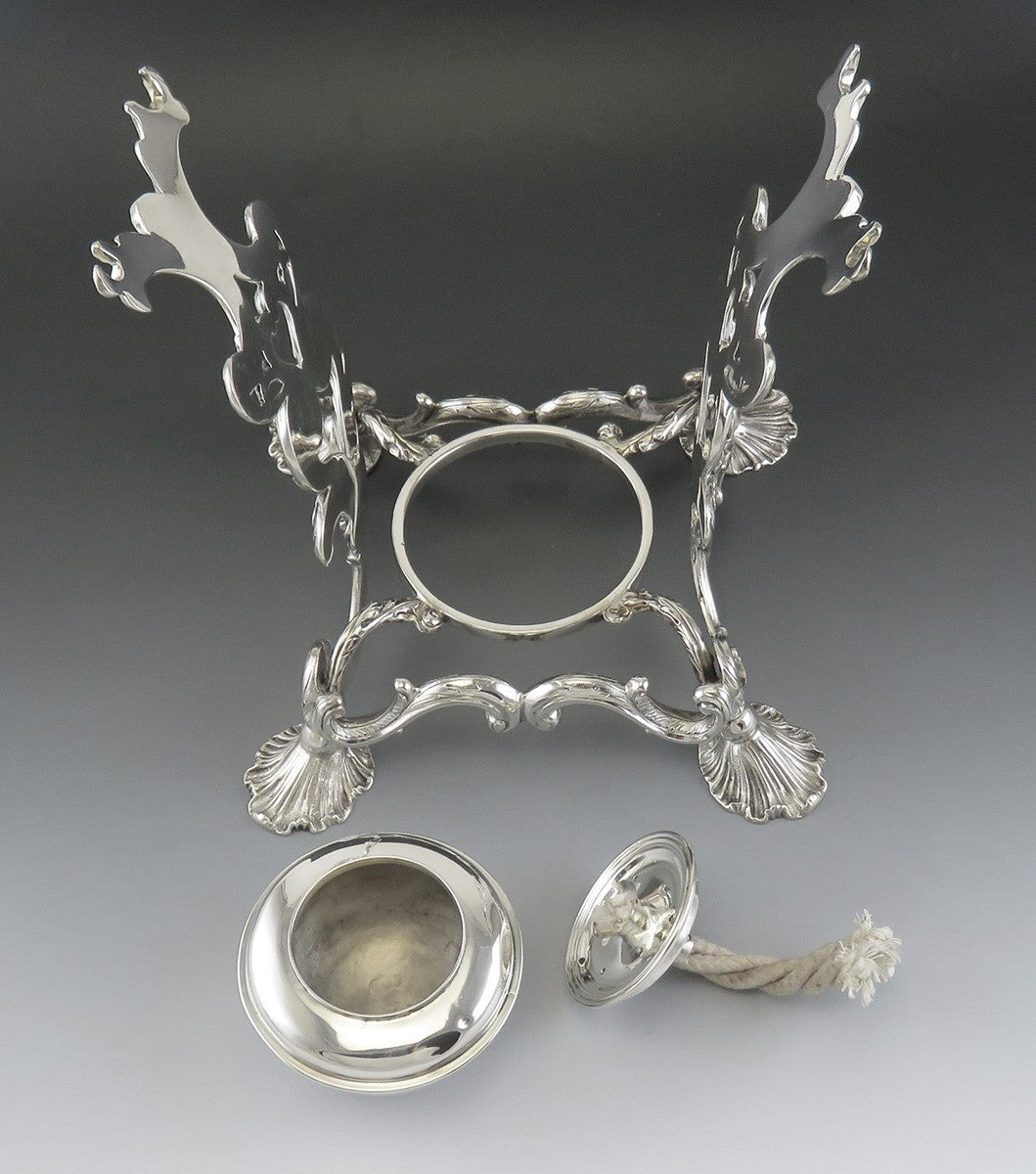 1836 Ornate Fine Quality Antique English Sterling Silver Kettle Stand London