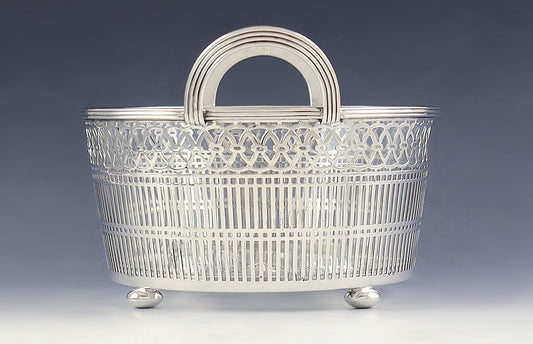 Antique Early 1900s Watson Sterling Silver Glass Liner Pierced Bowl/Dish/Basket