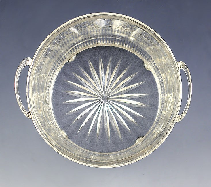 Antique Early 1900s Watson Sterling Silver Glass Liner Pierced Bowl/Dish/Basket