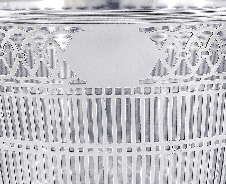 Antique Early 1900s Watson Sterling Silver Glass Liner Pierced Bowl/Dish/Basket