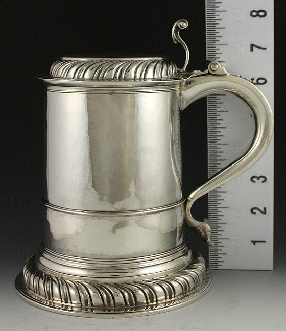 Antique 1712 English Queen Anne Britannia Sterling Silver Tankard Stein Payne