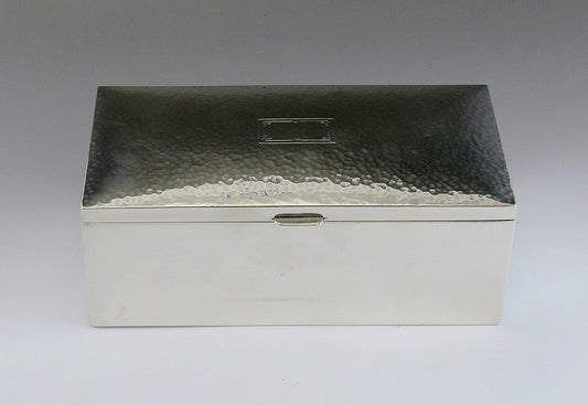 Antique c1915 James Blake Sterling Silver Art Deco Hand Hammered Box 6 X 3
