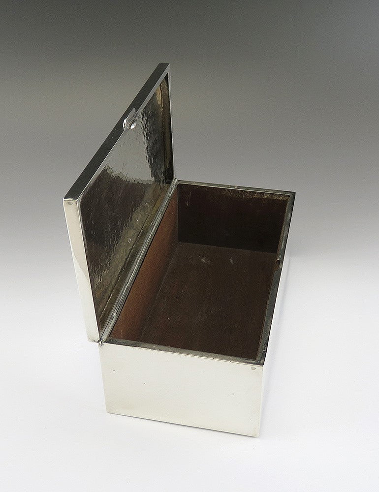 Antique c1915 James Blake Sterling Silver Art Deco Hand Hammered Box 6 X 3