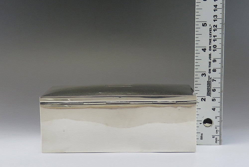 Antique c1915 James Blake Sterling Silver Art Deco Hand Hammered Box 6 X 3