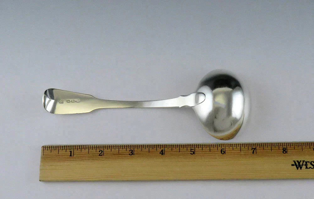 Antique 1814 English Georgian Sterling Silver Eley Fearn Fiddle Gravy Ladle