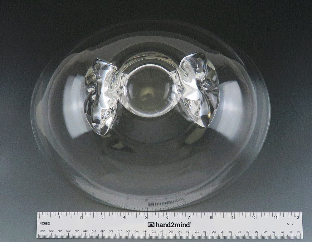 Vintage Crystal Art Glass Steuben Basket Shaped Bowl Serving Fruit