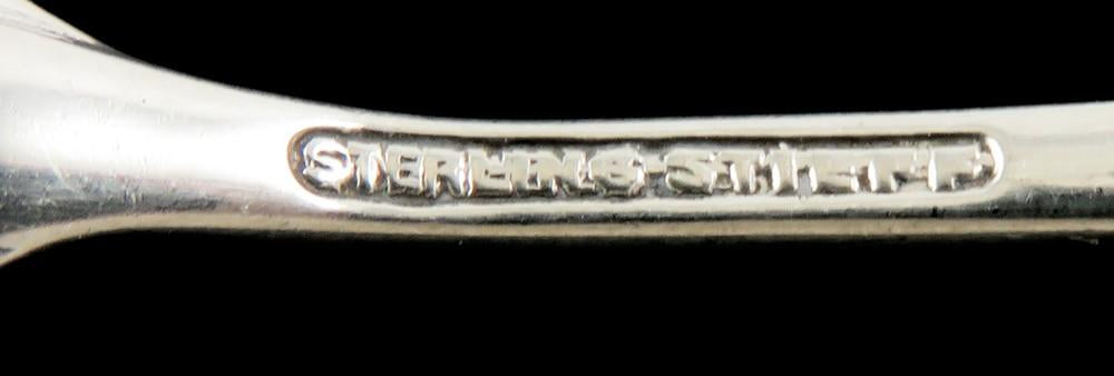 Set 10 Stieff Rose Sterling Silver 2 Tine Strawberry Forks + 1 Chrysanthemum