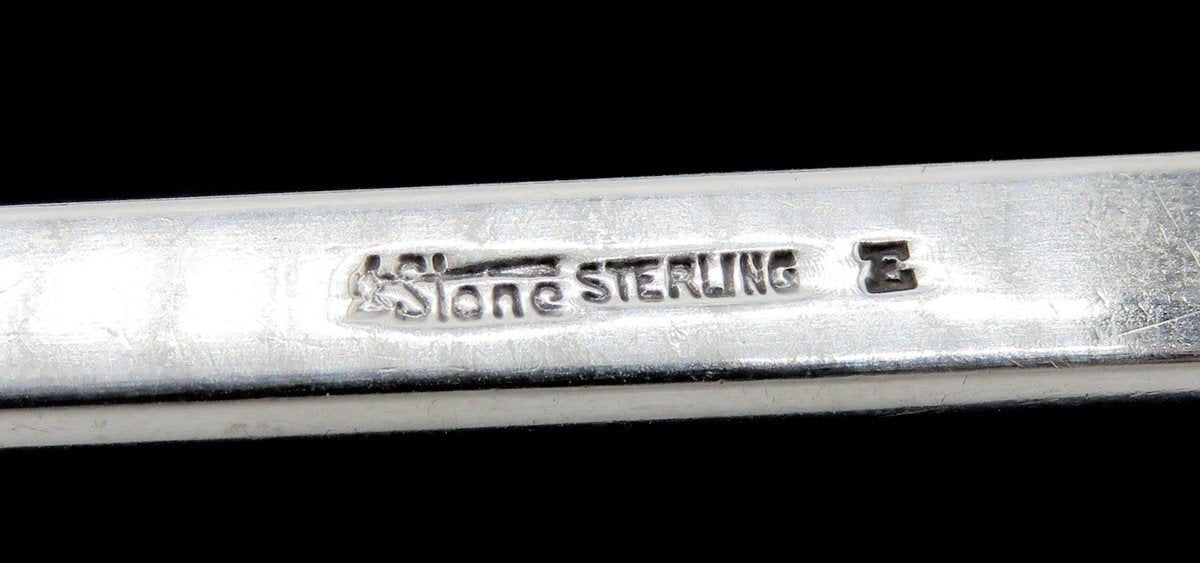 Antique Arthur Stone Pointed End Sterling Silver Long Ladle 12" NO MONO