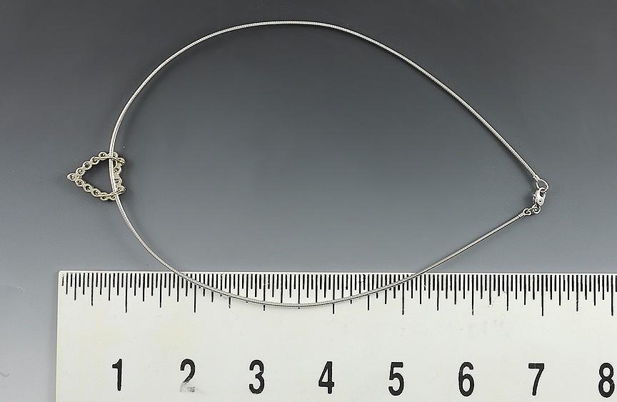 Beautiful 14k White Gold & Diamond Heart Pendant w/White Gold Cable Chain