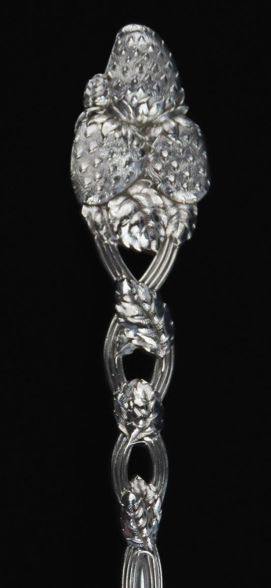 Fabulous Vintage Tiffany Co Strawberry Vine Sterling Silver Serving Spoon 9 1/2"