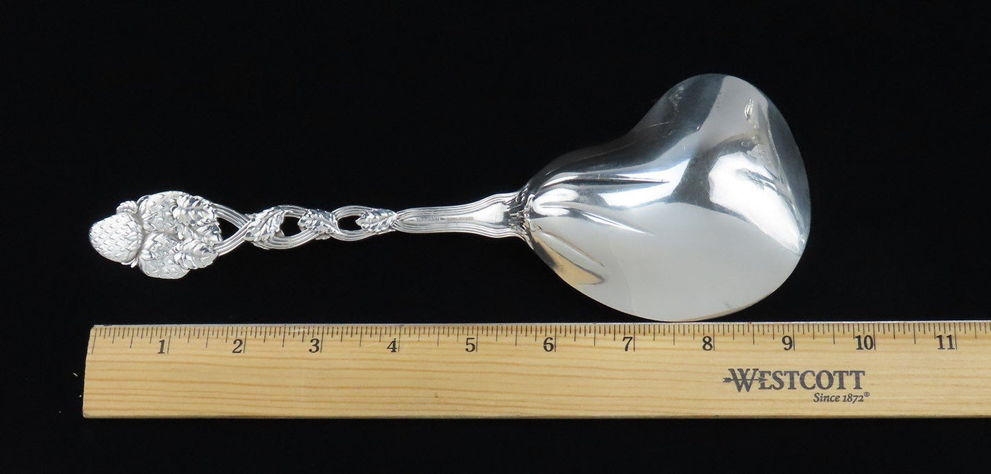 Fabulous Vintage Tiffany Co Strawberry Vine Sterling Silver Serving Spoon 9 1/2"