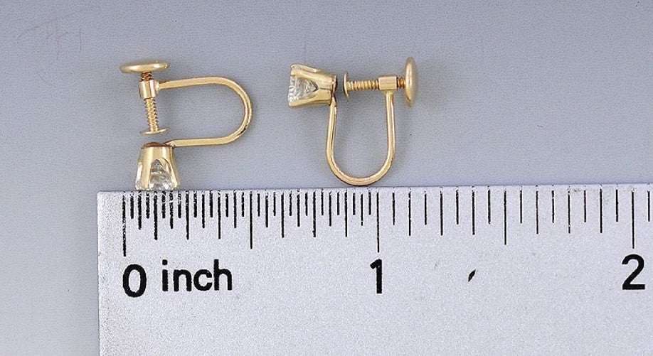 Elegant Pair 14k Yellow Gold & 1/2 Carat Diamond Earrings