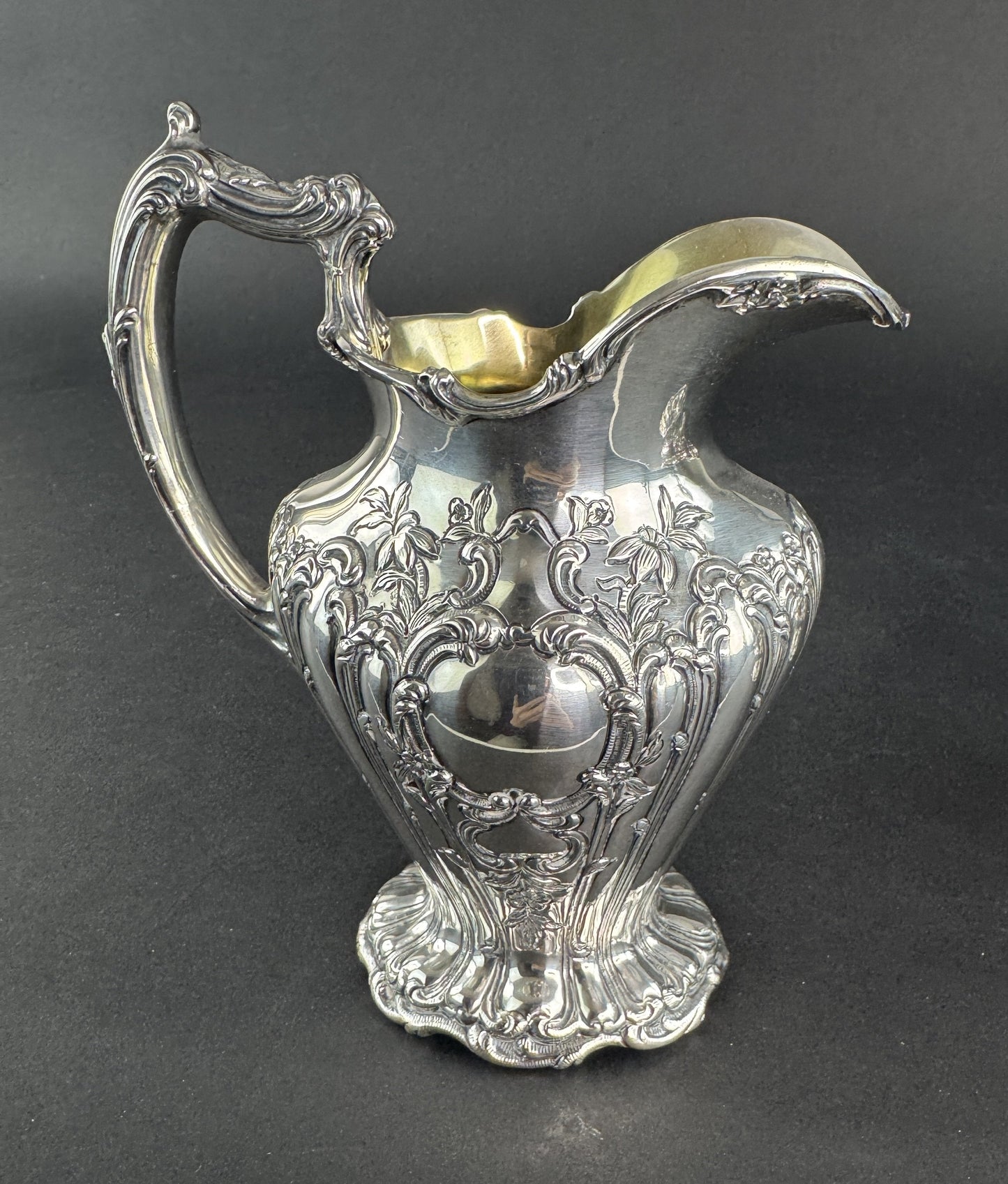 Gorham Sterling Silver Chantilly Grand Hand Chased 599 Creamer Sugar Bowl 1962