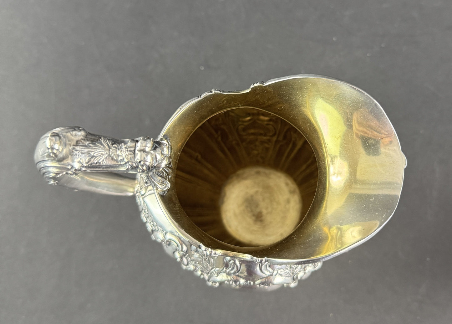 Gorham Sterling Silver Chantilly Grand Hand Chased 599 Creamer Sugar Bowl 1962