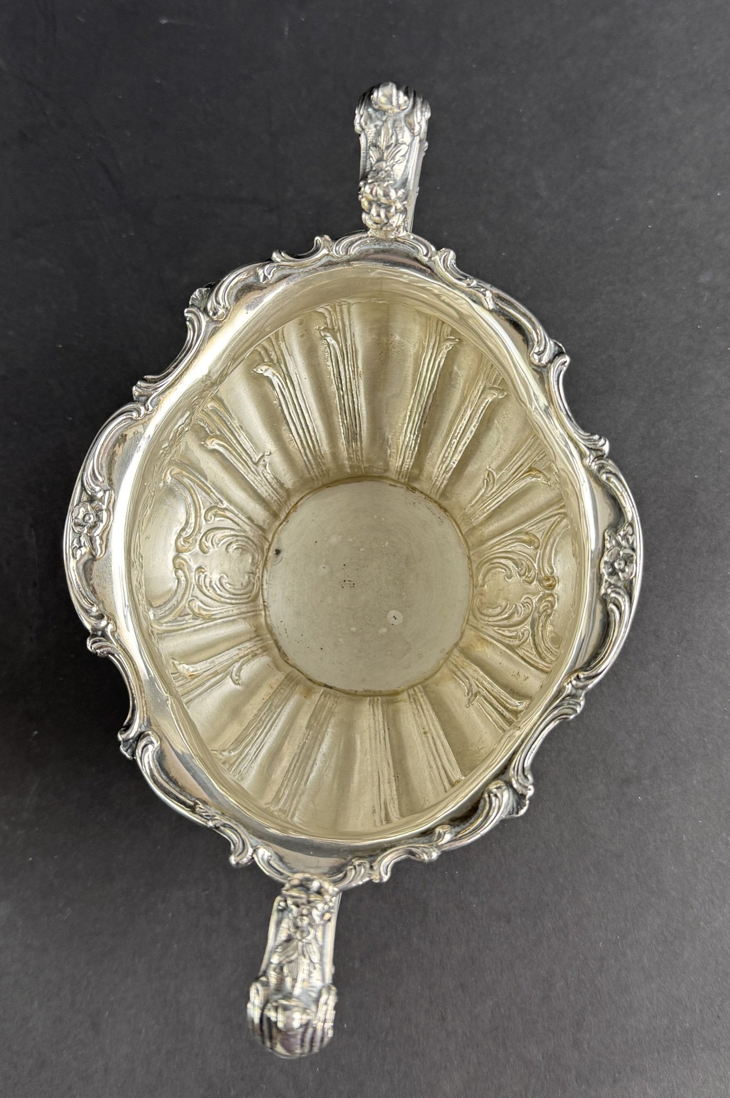 Gorham Sterling Silver Chantilly Grand Hand Chased 599 Creamer Sugar Bowl 1962