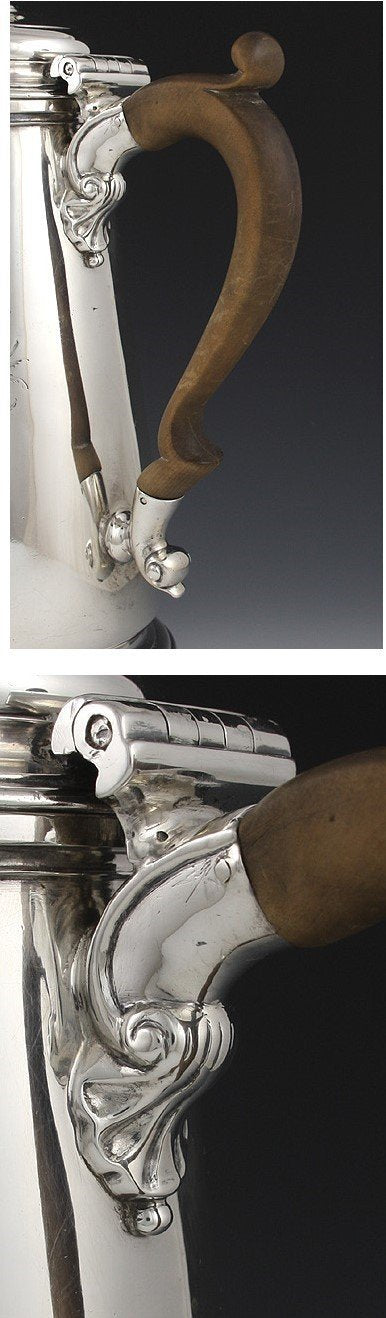 Antique 1743 English Sterling Silver Lighthouse Form Coffee Tea Pot Swift