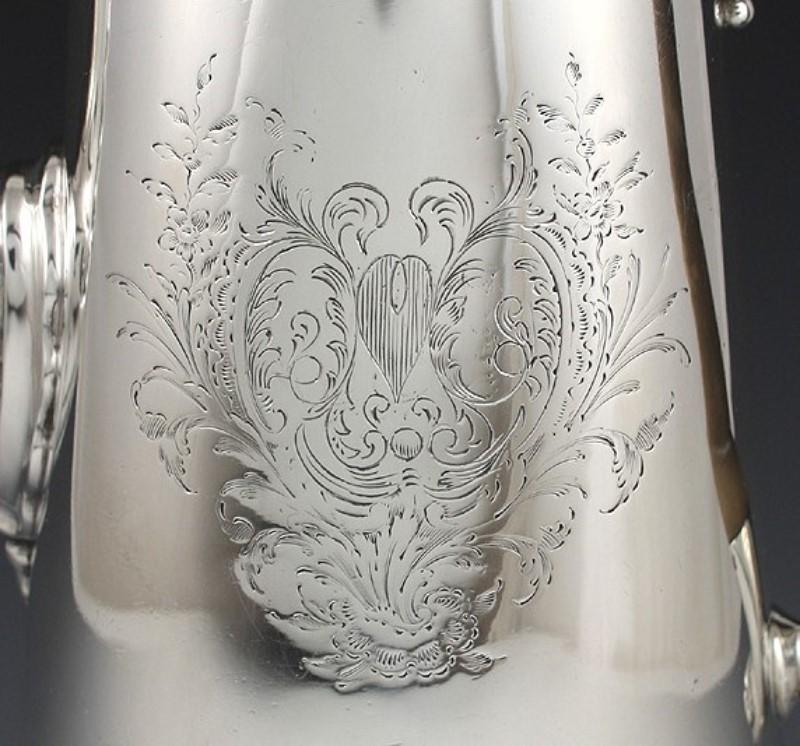 Antique 1743 English Sterling Silver Lighthouse Form Coffee Tea Pot Swift