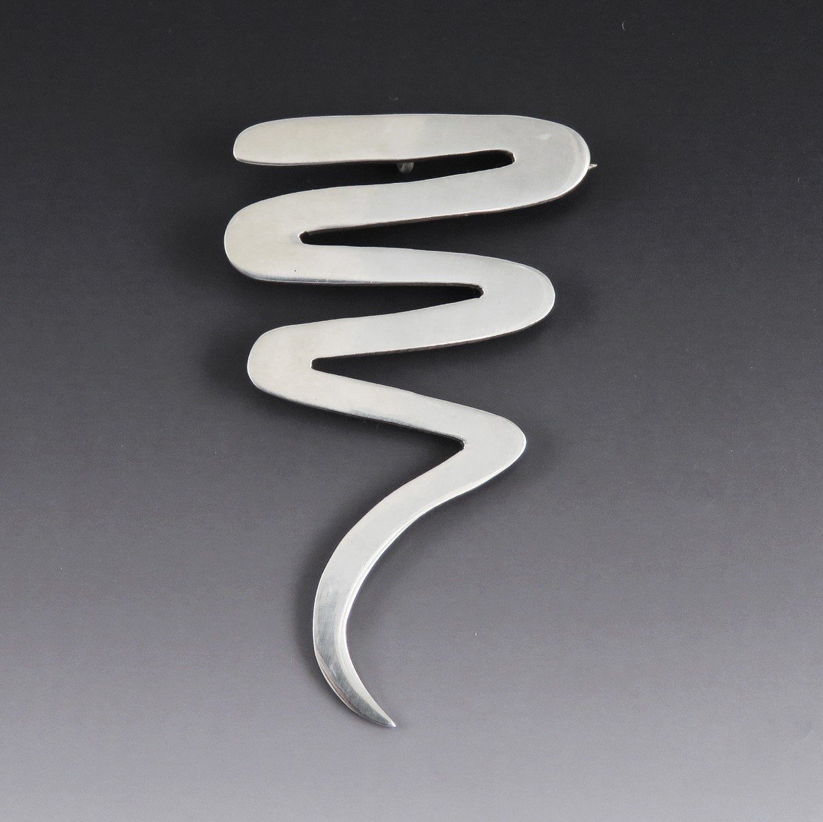 VTG Taxco Mexico Sterling Silver Picasso Style Zig Zag Scribble Pin or Pendant