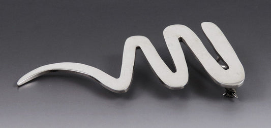 VTG Taxco Mexico Sterling Silver Picasso Style Zig Zag Scribble Pin or Pendant