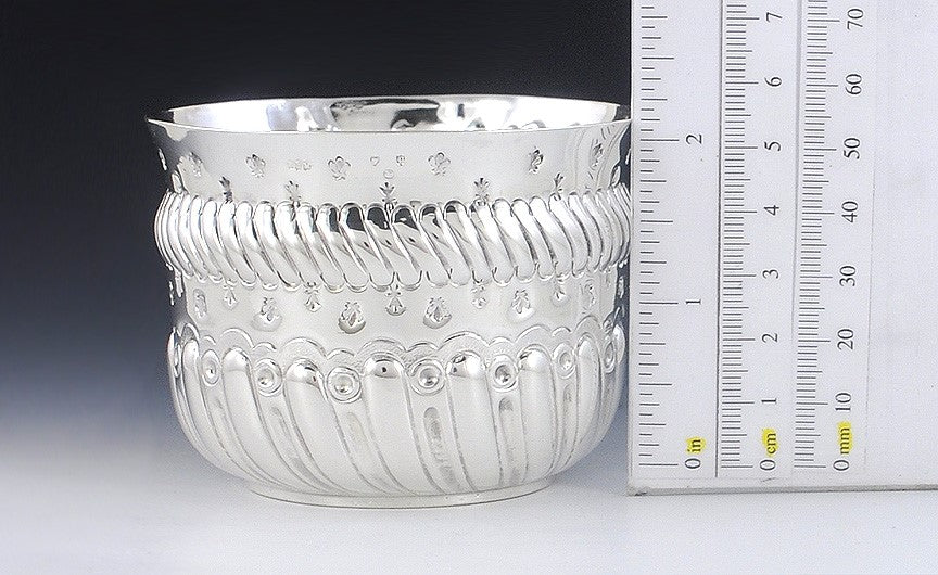 Antique 1890 Victorian English Sterling Silver 17th Century Form Cup 2 1/4"